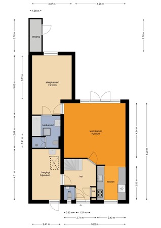 Floorplan - De Hosterd 35, 6582 CA Heumen